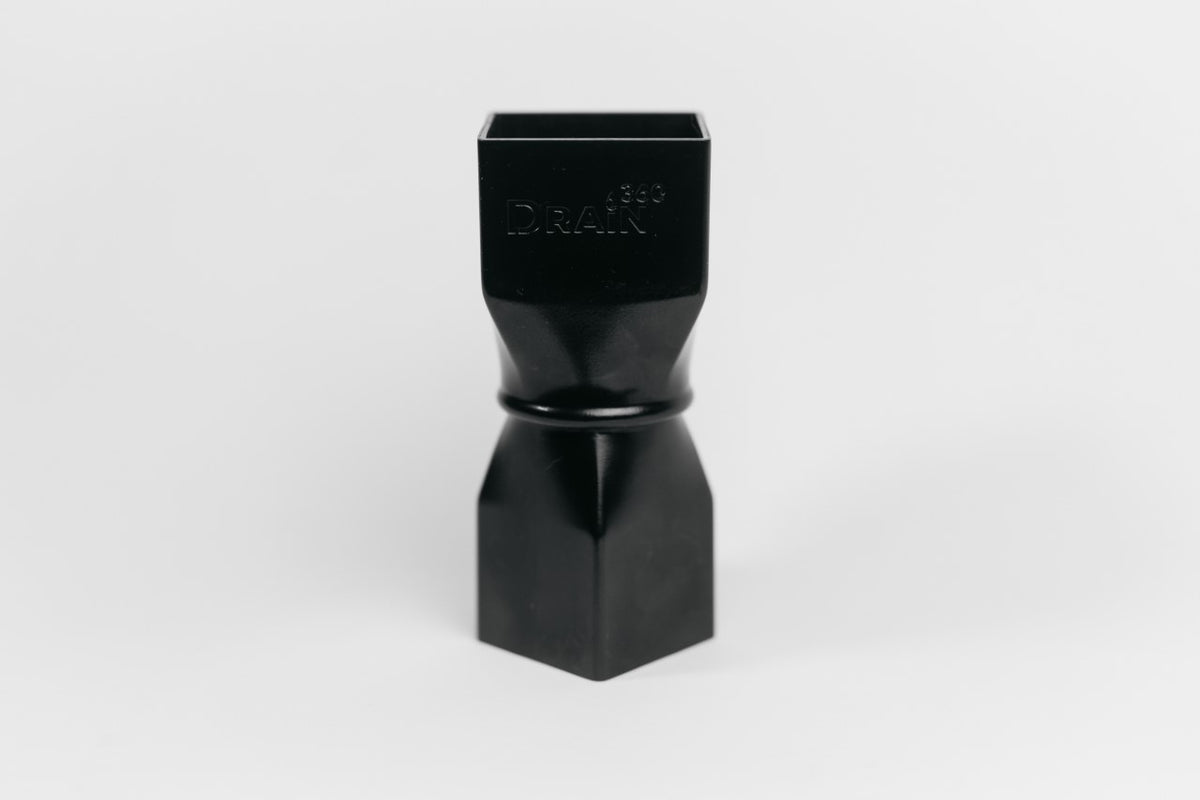 Downspout Swivel Adaptor (Black) Rotate Downspout 360 Degrees Drain360
